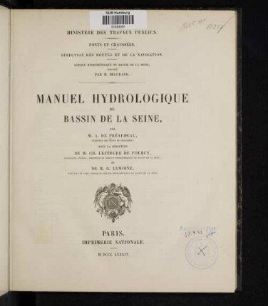 Manuel hydrologique du bassin de la Seine