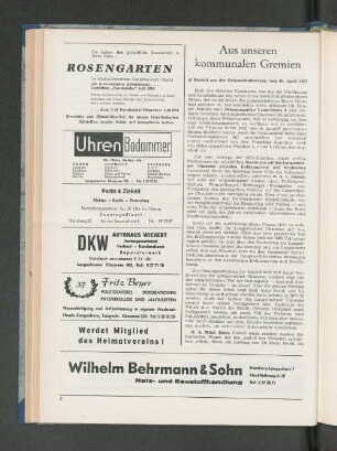 Aus unseren kommunalen Gremien