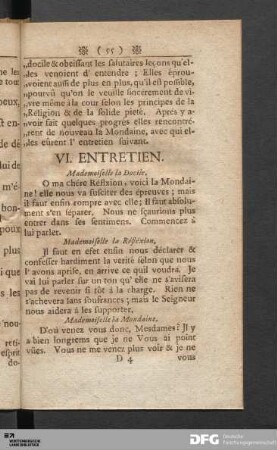 VI. Entretien.