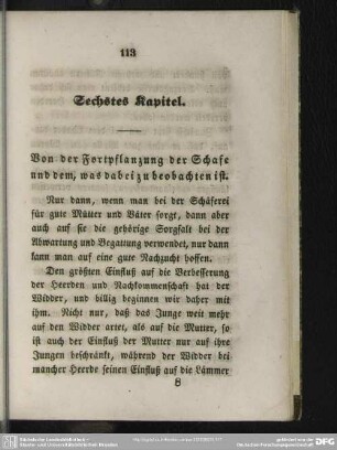 Sechstes Kapitel. Von der Fortpflanzung