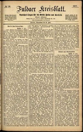Ausgabe vom Samstag, den 21. Juli 1877.