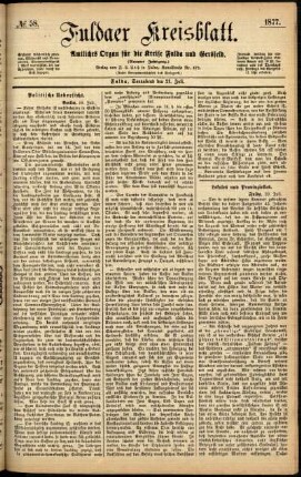 Ausgabe vom Samstag, den 21. Juli 1877.
