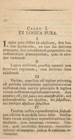 Caput I. Ex logica pura.