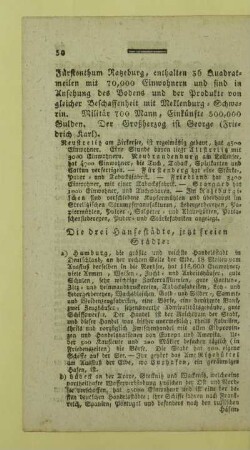 Die drei Hansestaedte, jetzt freien Staedte