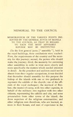 Memorial to the council