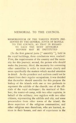 Memorial to the council