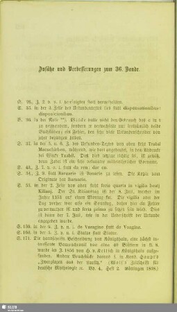 Zusätze und Verbesserungen zum 36. Bande