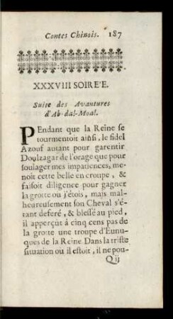 XXXVIII Soirée. Suite des Avantures d'Ab-dal-Moal.