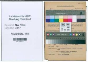 Entnazifizierung Willi Kelzenberg , geb. 13.03.1909 (Kaufmann)