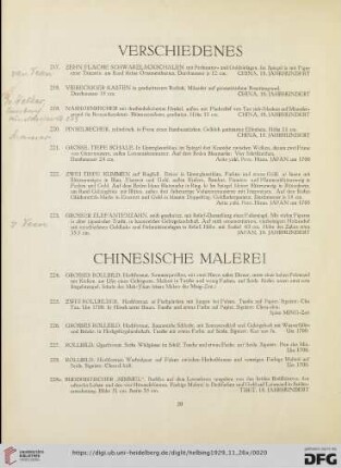 Verschiedenes (Nr. 217-223)