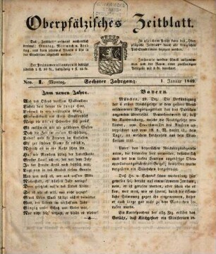 Oberpfälzisches Zeitblatt. 1849 = Jg. 6