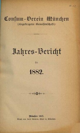 Jahres-Bericht für .... 1882 (1883)