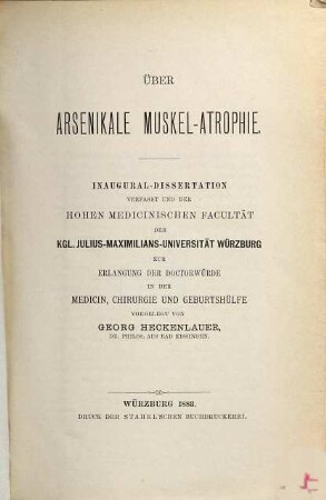 Über arsenikale Muskelatrophie : Inaug.-Diss.