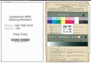 Entnazifizierung Franz Frenk , geb. 26.05.1906 (Gastwirt)