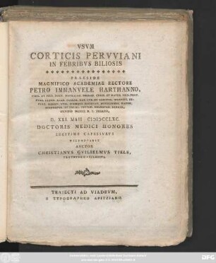 Vsvm Coricis Pervviani In Febribvs Biliosis