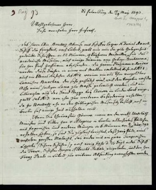 [Brief des Barons von Asch an Heyne vom 18./29.05.1793]