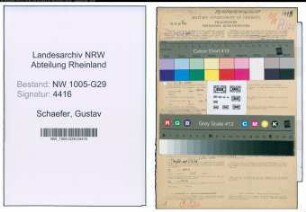 Entnazifizierung Gustav Schaefer , geb. 04.08.1887 (Bahnamtmann)