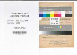 Entnazifizierung Paul Herken, geb. 10.07.1891 (Reichsbahnangest.)