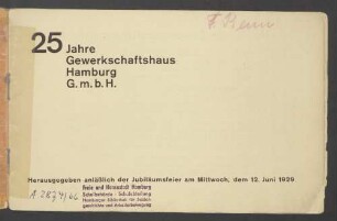 25 Jahre Gewerkschaftshaus Hamburg GmbH