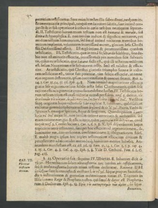 Cap. VII. Ubietas testium trium.
