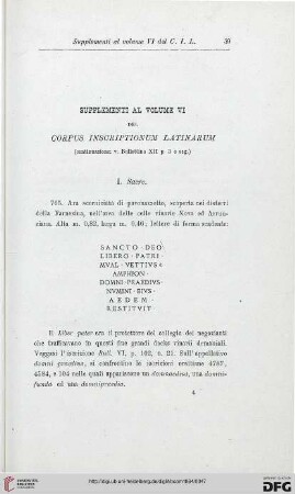 12: Supplementi al volume VI del corpus inscriptionum latinarum, [10]