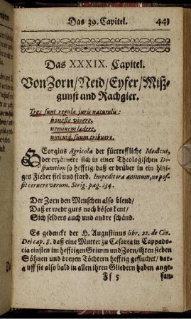 Das XXXIX. Capitel. Von Zorn/ Neid/ Eyfer/ Mißgunst und Rachgier