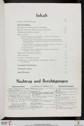 Nachtrag und Berichtigungen