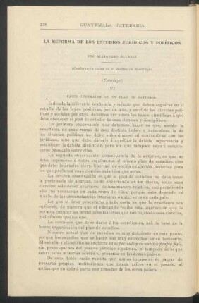 VI - Bases generales de un plan de estudios