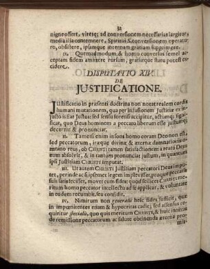 Disputatio XIV. De Iustificatione