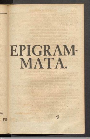 Epigrammata.