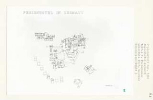 Ferienhotel Zermatt, Wallis-Visp (Diplomarbeit bei Bernhard Hermkes): Grundrisse Untergeschoss, Erdgeschoss und Obergeschoss 1:200