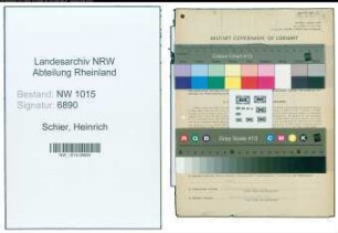 Entnazifizierung Heinrich Schier , geb. 10.03.1907 (Vertreter)