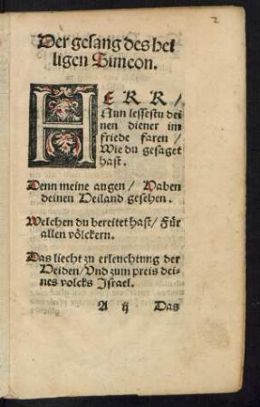 Der gesang des heilign Simeon.
