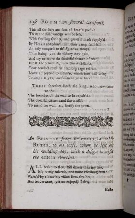 An Epistle from Alexias, ... to his wife, ...