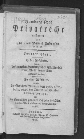 Theil 3: Hamburgisches Privatrecht ; Theil 3