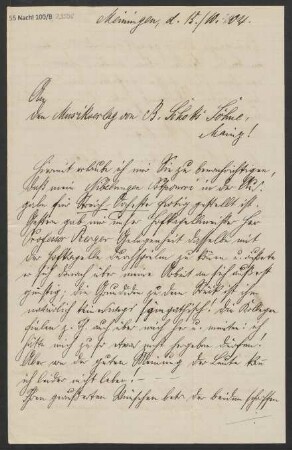 Brief an B. Schott's Söhne : 15.10.1904