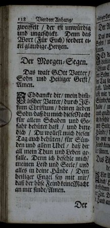 Der Morgen Segen. - Das Tisch-Gebet nach dem Essen.