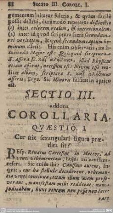 QUAESTIO I. Cur nix sexangulari figura praedita fit?