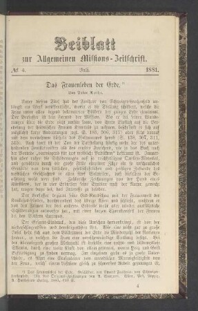 Beiblatt N° 4. Juli. 1881