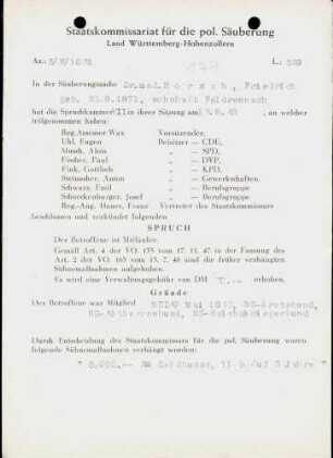 Horsch, Friedrich, Dr.