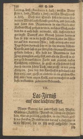 VII. Lac-Firniß auf eine leichtere Art
