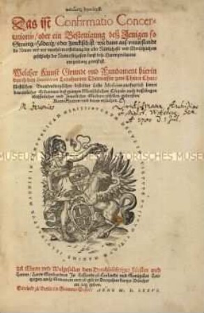 Bebaiosis agonismu, das ist Confirmatio Concertationis oder eine Bestätigung desjenigen, so streitig, hädrig oder zänkisch ist