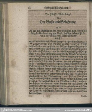 Die Fünffte Abtheilung, Von Der Busse und Bekehrung