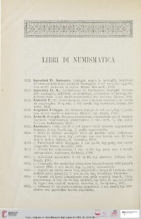 Libri di numismatica (No. 3522 - 3679)