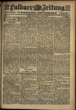 Dritte Ausgabe vom Samstag, den 01. Dezember 1900.