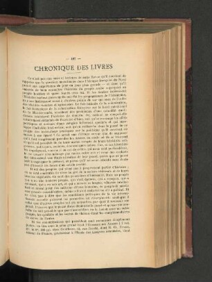 Chronique des Livres.