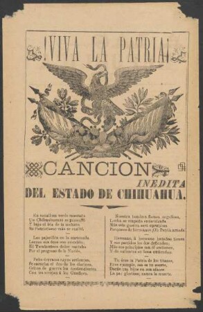 ¡Viva la patria! : canción inédita del Estado de Chihuahua