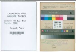 Entnazifizierung Anna Baukloh , geb. 20.01.1896 (Telefonistin)