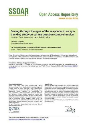 Seeing through the eyes of the respondent: an eye-tracking study on survey question comprehension