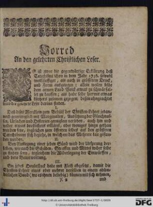 Vorred an den gelehrten Christlichen Leser.